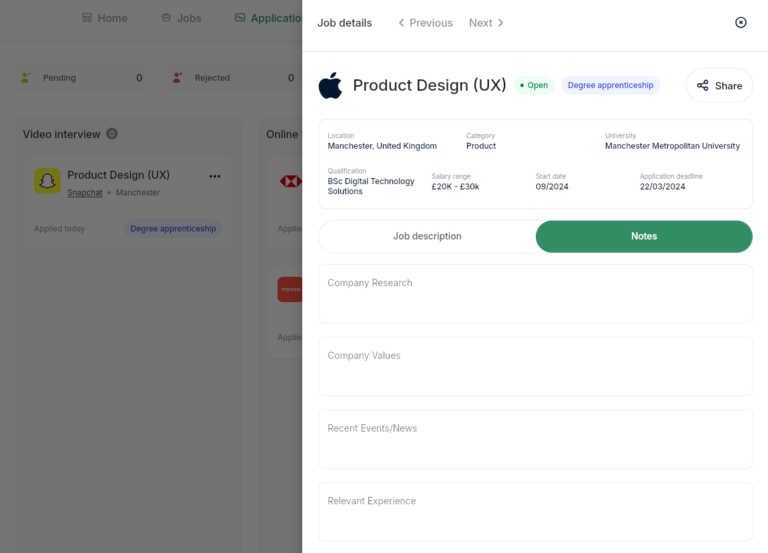 Application Tracker 2025 – Apprentago